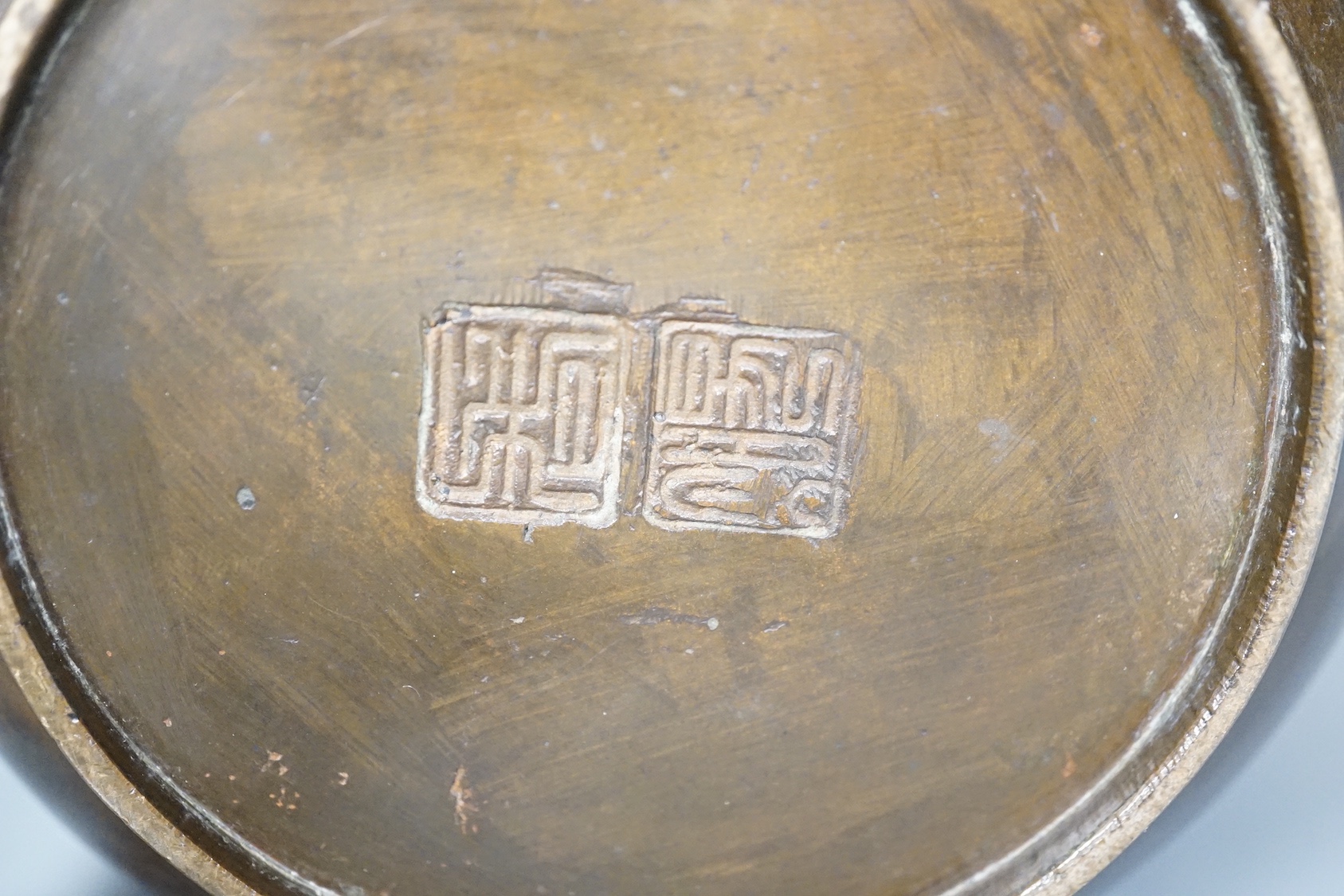 A pair of Japanese Meiji bronze vases. 30cm